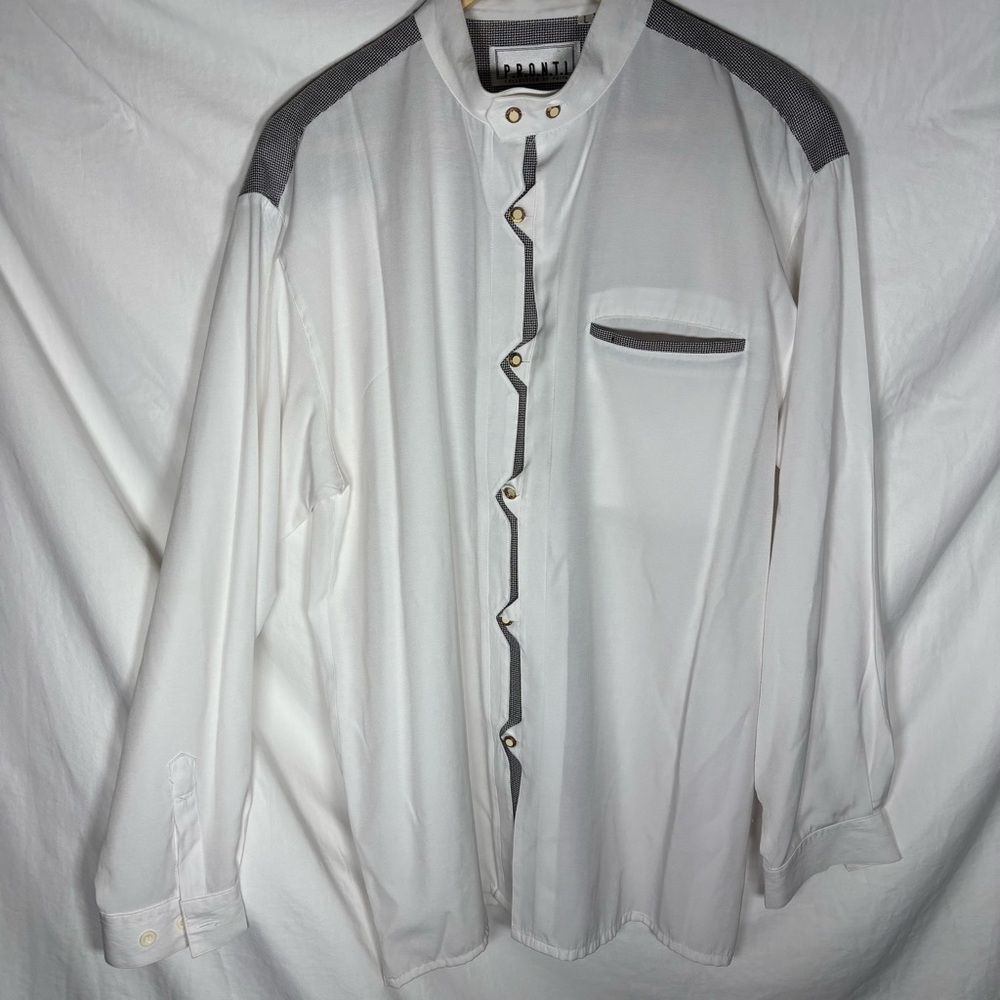 Pronti Collection By Phita‎ Long Sleeve Button Up Shirt - Men Size L White